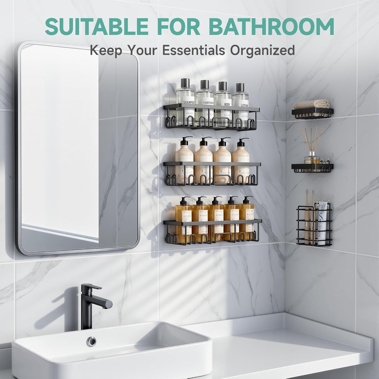 Shower Caddy 6-Pack, Advanced Rustproof Design