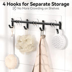 Shower Caddy Adhesive, 100% Rustproof Shower Organizer with Soap Holder