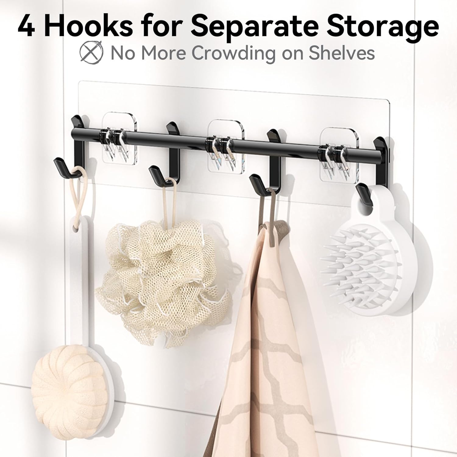 Shower Caddy Adhesive, 100% Rustproof Shower Organizer with Soap Holder