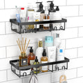 Shower Caddy Shelf Organizer Rack, Self Adhesive Black Bathroom Shelves Basket
