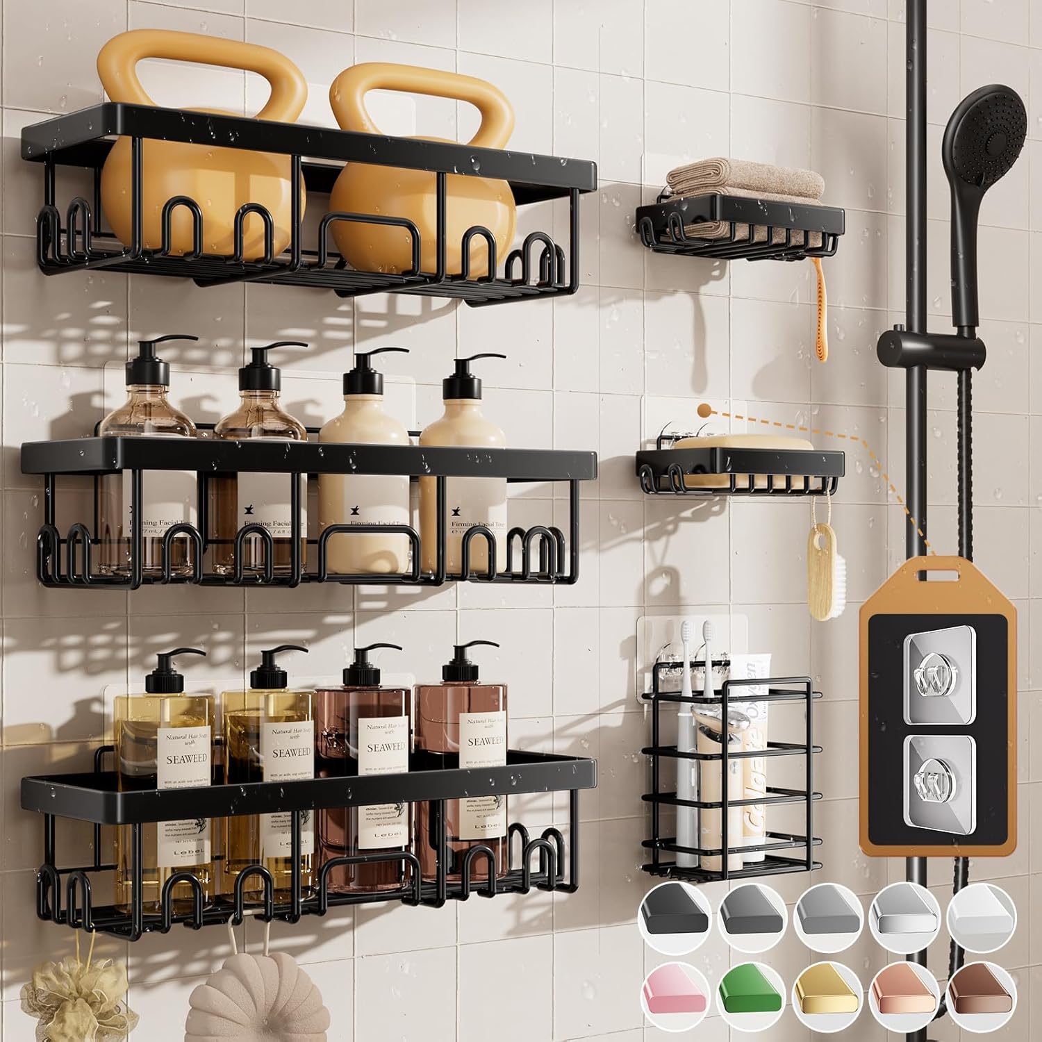 Shower Caddy 6-Pack, Advanced Rustproof Design
