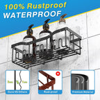 Adhesive Shower Caddy, 5 Pack Rustproof Stainless Steel Bath Organizers