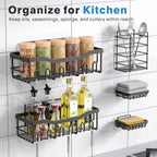 Adhesive Shower Caddy, 5 Pack Rustproof Stainless Steel Bath Organizers
