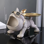 30cm Home Decor Bulldog Figurine Dog Statue Storage Box Animal Ornament Resin