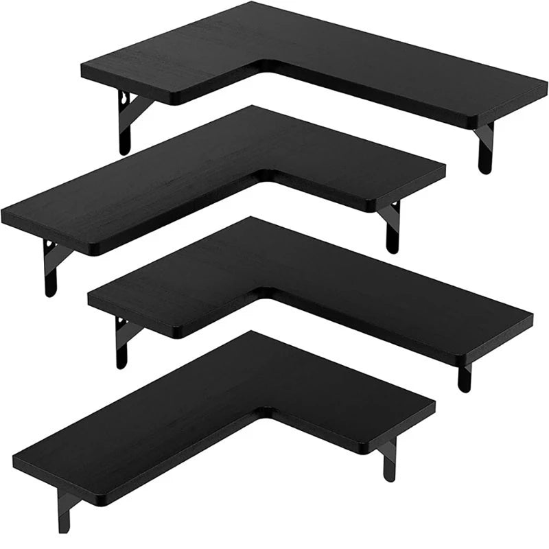Space Saving Corner Wall Shelves Modern Corner Wall Mounted Shelves Delicate Wood Floating Shelves for Decoration