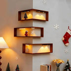 Space Saving 90 Degree Corner Wall Shelf Wall Mounted Suspended Wooden Display Shelf Floating Shelf Corner Bookshelf Home