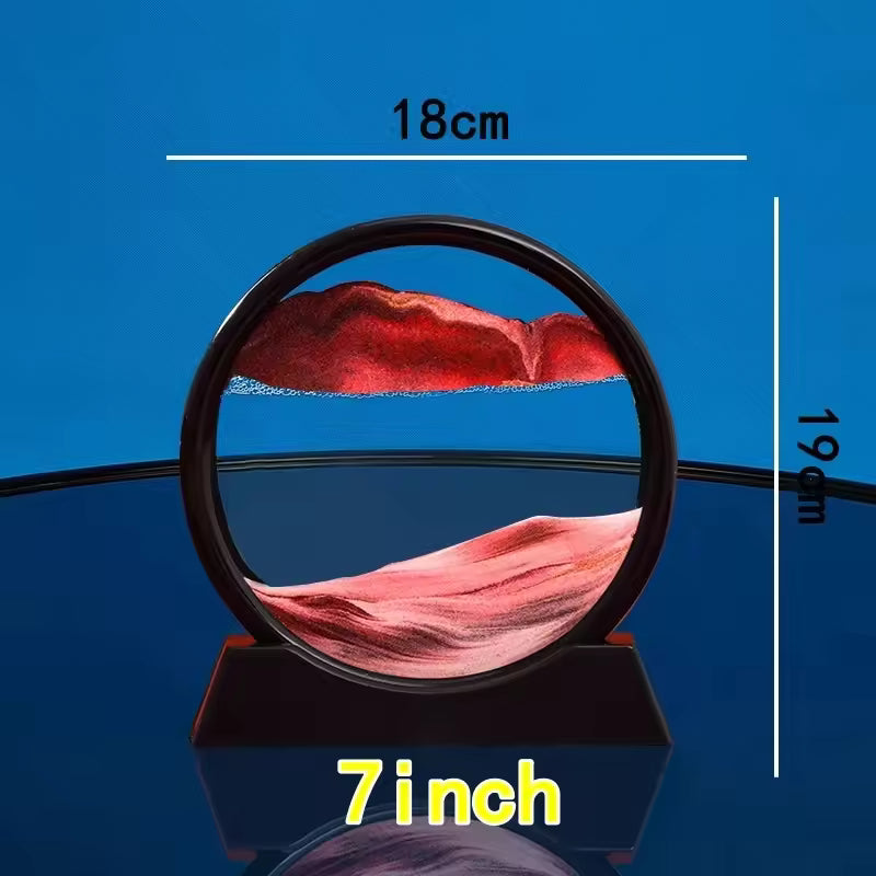3D Moving Sand Art Picture Round Glass Deep Sea Sandscape Hourglass Quicksand Craft