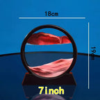 3D Moving Sand Art Picture Round Glass Deep Sea Sandscape Hourglass Quicksand Craft