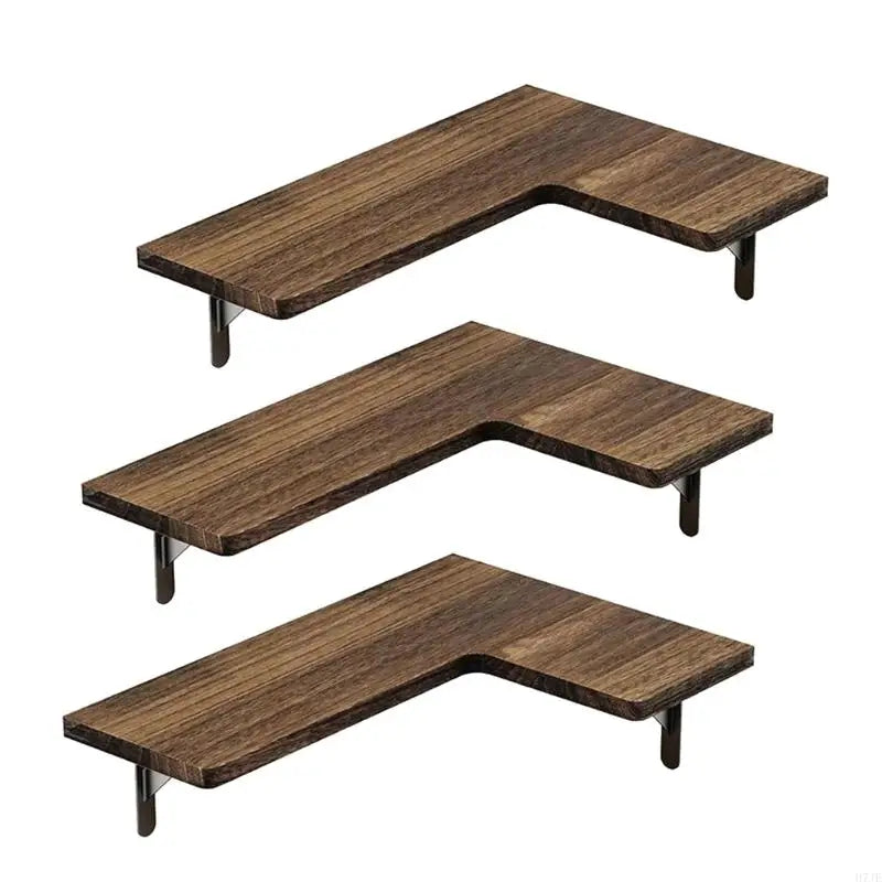 Space Saving Corner Wall Shelves Modern Corner Wall Mounted Shelves Delicate Wood Floating Shelves for Decoration