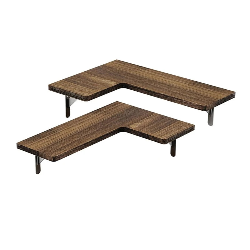Space Saving Corner Wall Shelves Modern Corner Wall Mounted Shelves Delicate Wood Floating Shelves for Decoration