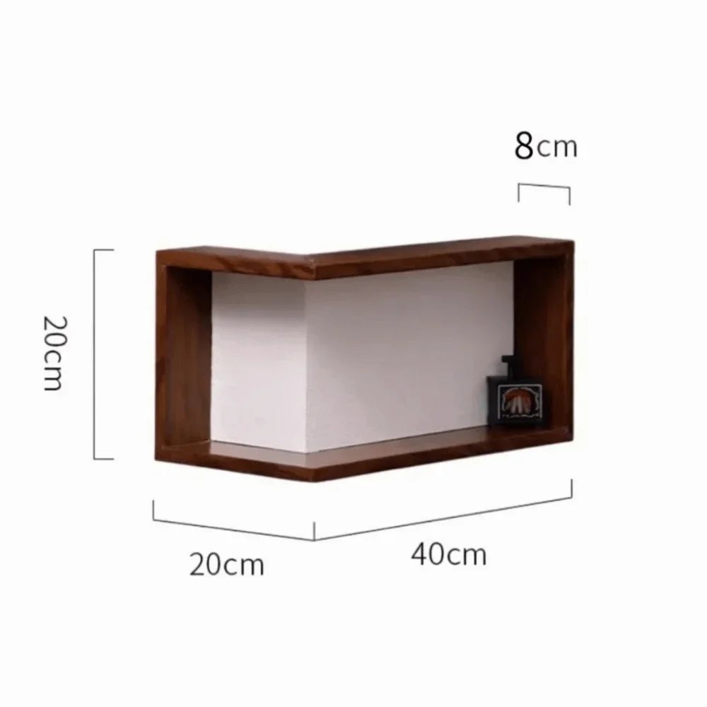 Space Saving 90 Degree Corner Wall Shelf Wall Mounted Suspended Wooden Display Shelf Floating Shelf Corner Bookshelf Home