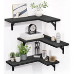 Space Saving Corner Wall Shelves Modern Corner Wall Mounted Shelves Delicate Wood Floating Shelves for Decoration