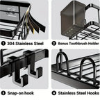 No Drilling Stainless Steel Triangle Double Layer Shelf for Bathroom Balcony Kitchen Corner Storage Space Saving Durable Design