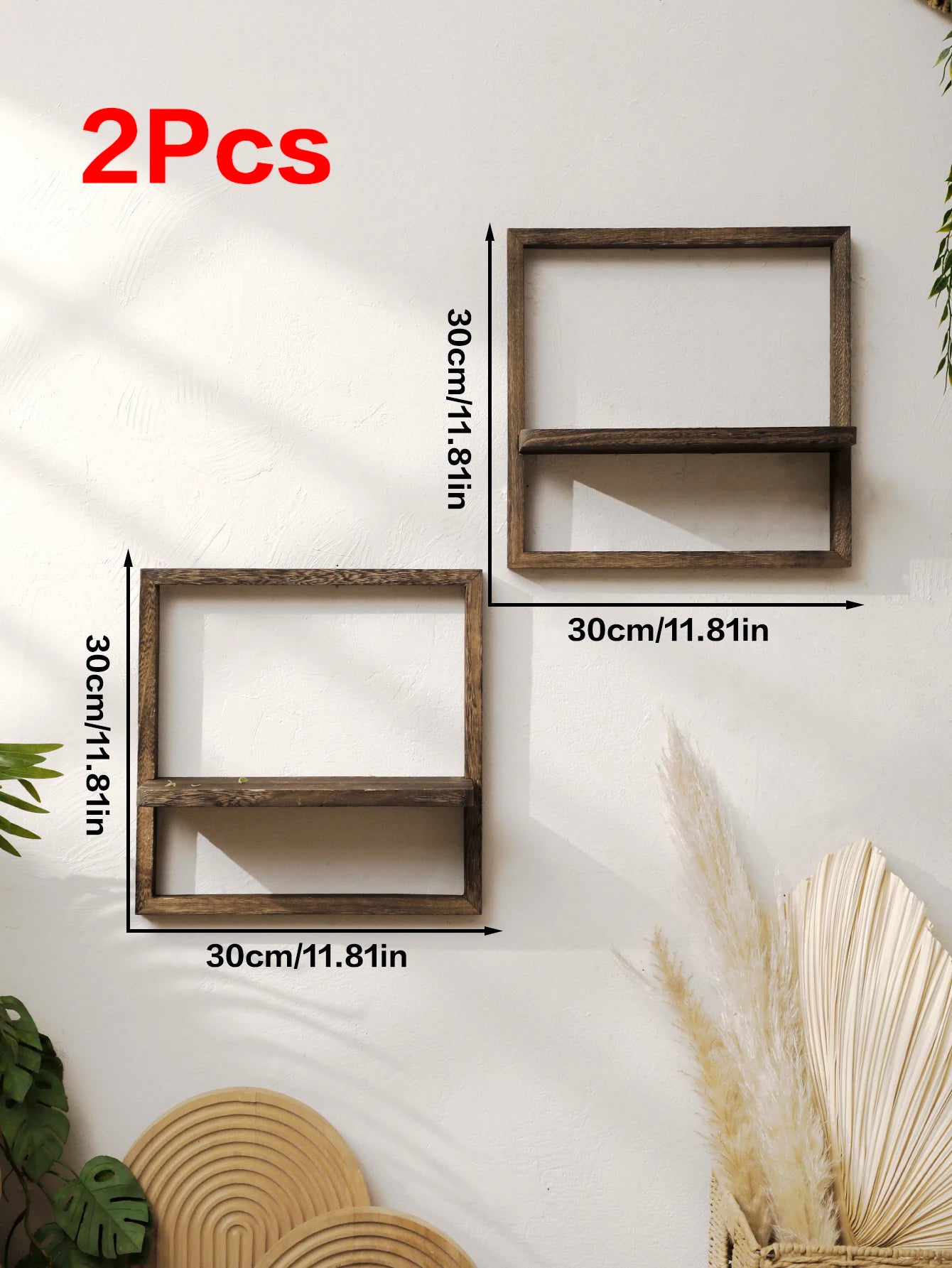 Wooden Display Shelf Floating Shelves Rustic Wood Shelves Wall Storage for Bedroom Kitchen Over Toilet Small Wall Mounted Gifts