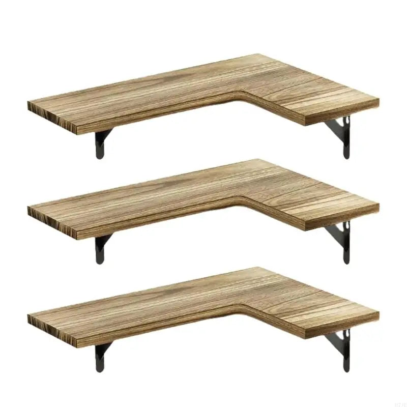 Space Saving Corner Wall Shelves Modern Corner Wall Mounted Shelves Delicate Wood Floating Shelves for Decoration