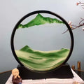 3D Moving Sand Art Picture Round Glass Deep Sea Sandscape Hourglass Quicksand Craft