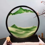 3D Moving Sand Art Picture Round Glass Deep Sea Sandscape Hourglass Quicksand Craft