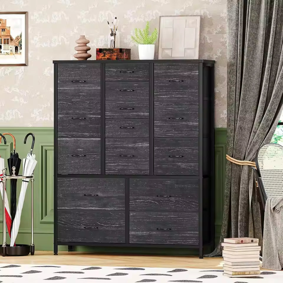 Chest of Drawers 15 Drawers Fabric Dresser with Large Storage Organizer