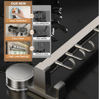 Wall Mounted Kitchen Hook Rack No-Punching Wall Hangers Rail Kitchen Utensils Rack Spoon Shovel Chopping Board Storage Rack