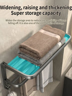 Upgrade And Thicken Grey/Black 50CM-60CM Towel Rack Space Aluminum Toilet Storage Rack Wall Mounted BathTowel Rack