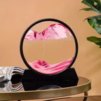 3D Moving Sand Art Picture Round Glass Deep Sea Sandscape Hourglass Quicksand Craft