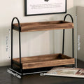 Bathroom Countertop Organizer, 2 Tier Vanity Organizer and Storage for Cosmetic Skincare Perfume, Wood Bead Storage Shelf