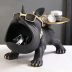 30cm Home Decor Bulldog Figurine Dog Statue Storage Box Animal Ornament Resin