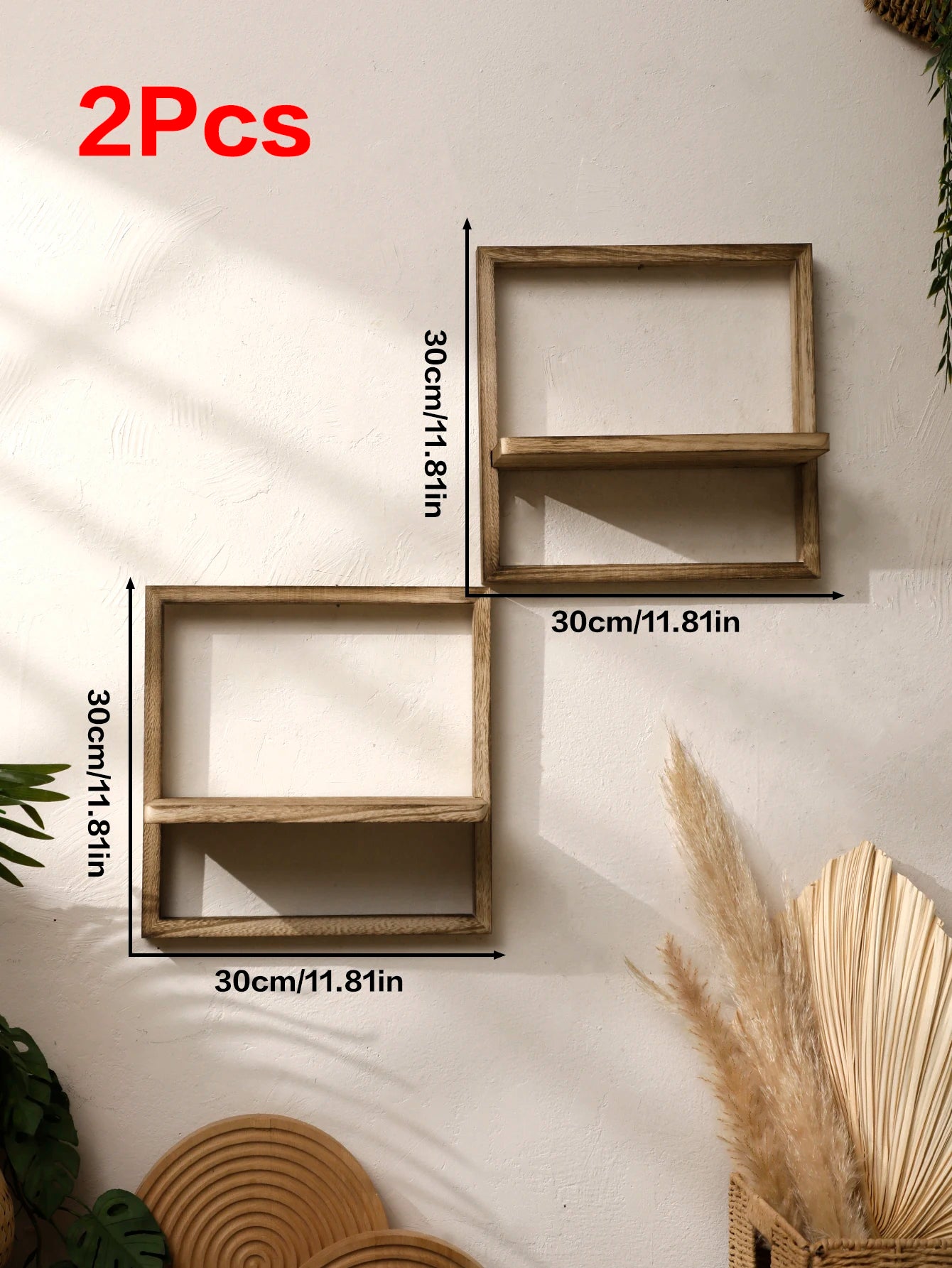 Wooden Display Shelf Floating Shelves Rustic Wood Shelves Wall Storage for Bedroom Kitchen Over Toilet Small Wall Mounted Gifts